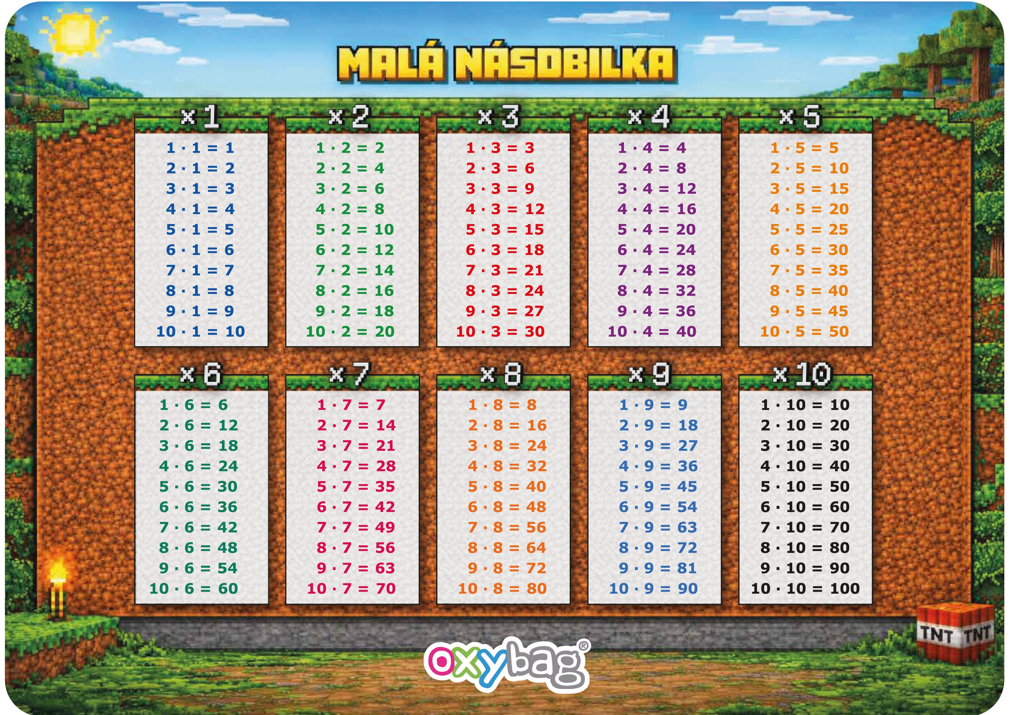 Vzdělávací karta A4 Malá násobilka playworld